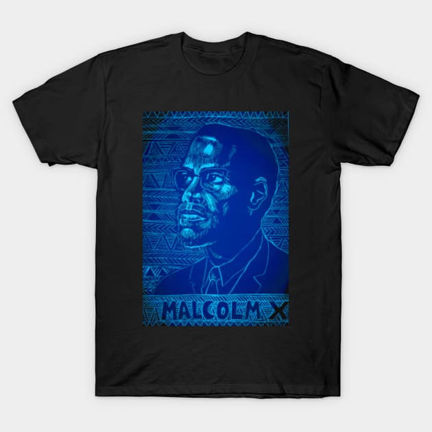 Malcolm X T-Shirt by Lobo Del Noir